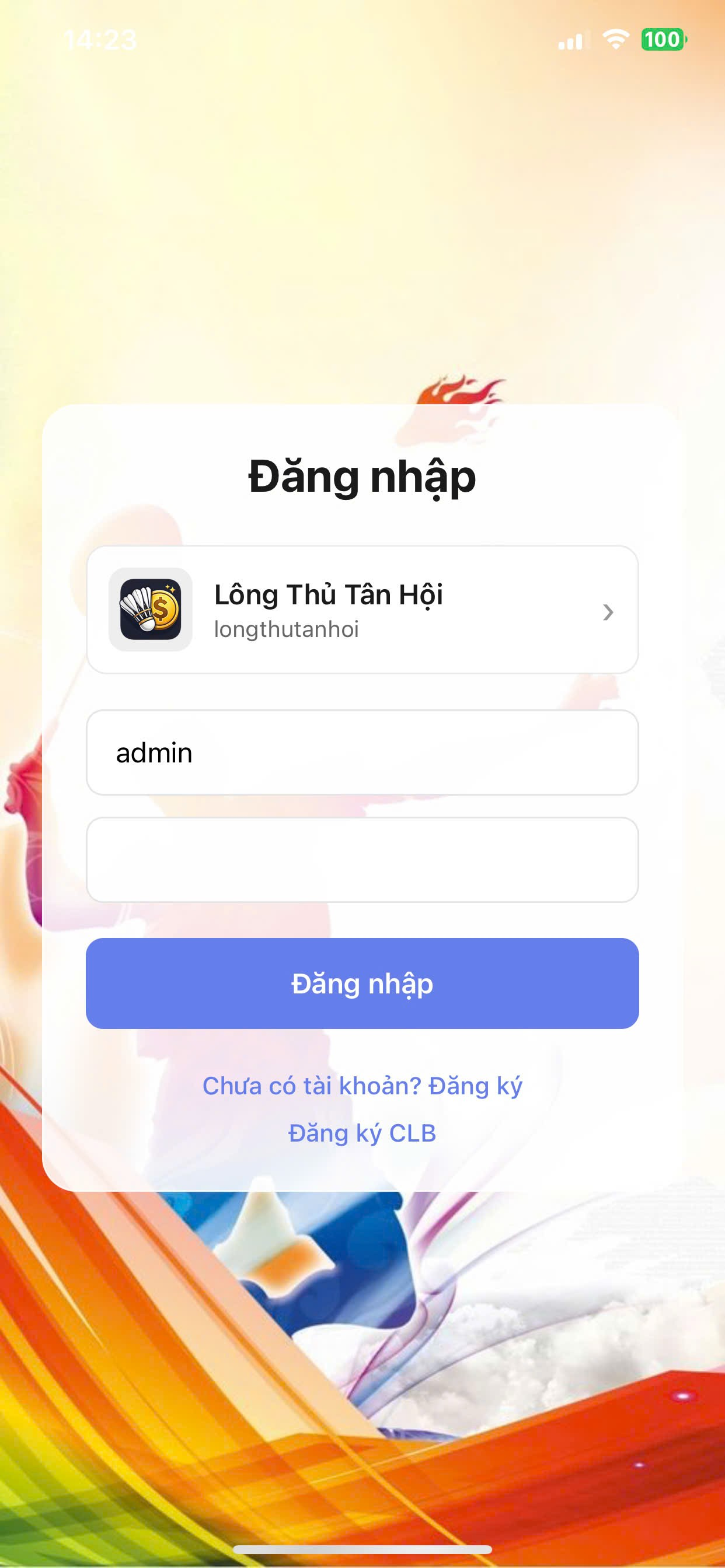 Ảnh chụp màn hình ứng dụng Quỹ Cầu trên điện thoại